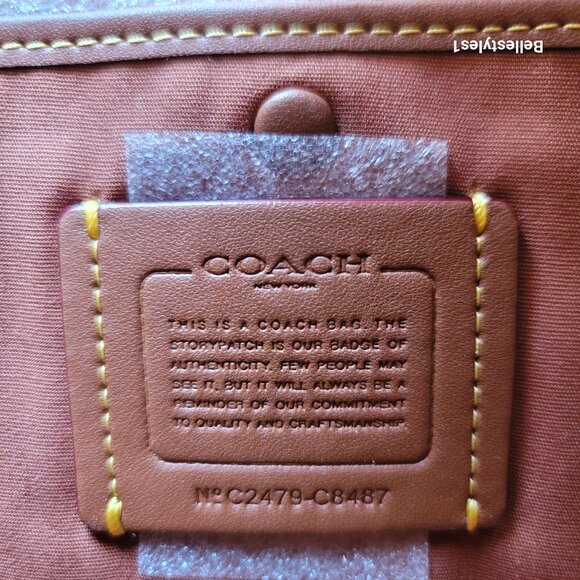 COACH Chaise Signature Canvas & Leather Crossbody Bag-Tan Rust color🎈$220. - Picture 15 of 16